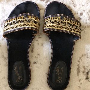 Velvet Beaded Slides | Free People & Seychelles
